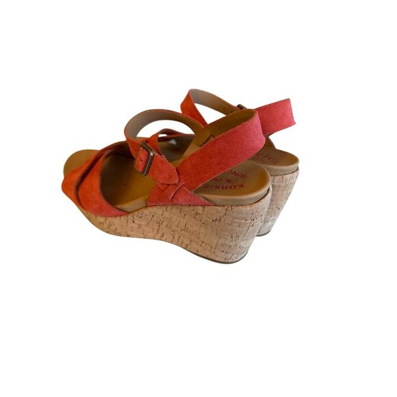 Kork-Ease Coral Suede Wedge Sandals 8M Womens Leather Upper & Man-Made Sole - Picture 3 of 6
